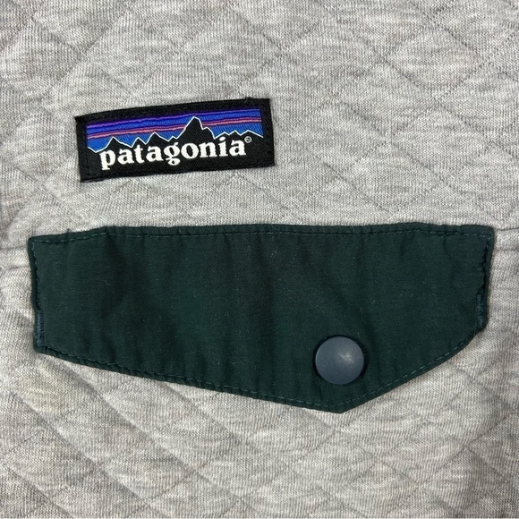 Patagonia Organic Cotton Quilt Snap T Pullover Sweatshirt XS Gray Green - Picture 10 of 11